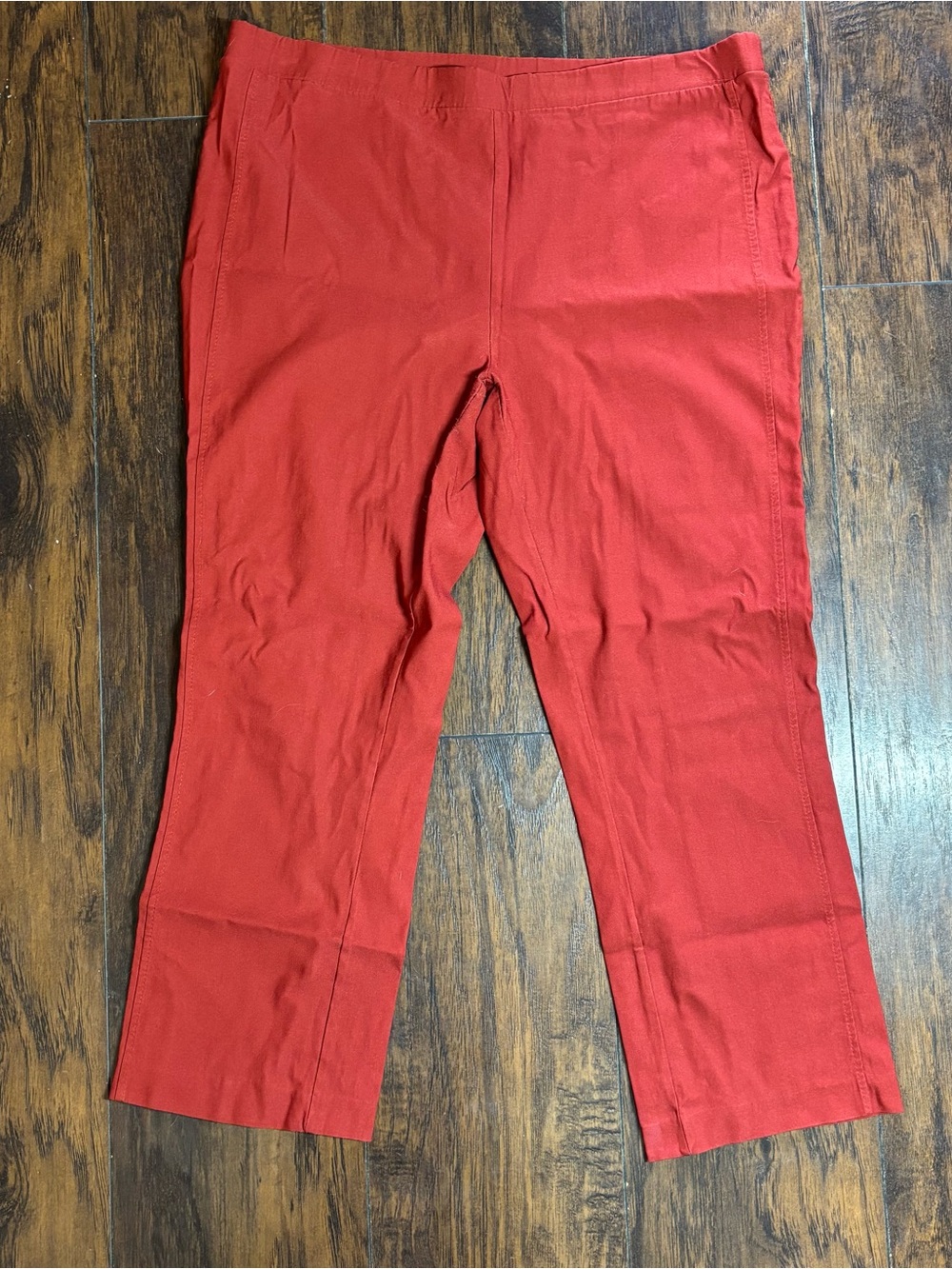 Women’s Red Knit Pull-On Crop Pants Size XL
